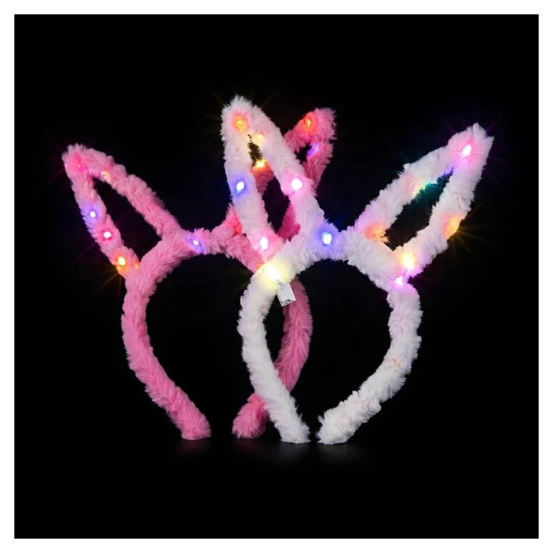 COMBO VINCHA CONEJO PELUCHE C/LUZ X12