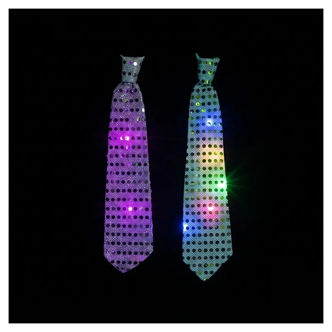 Corbatas con lentejuelas y luz x12