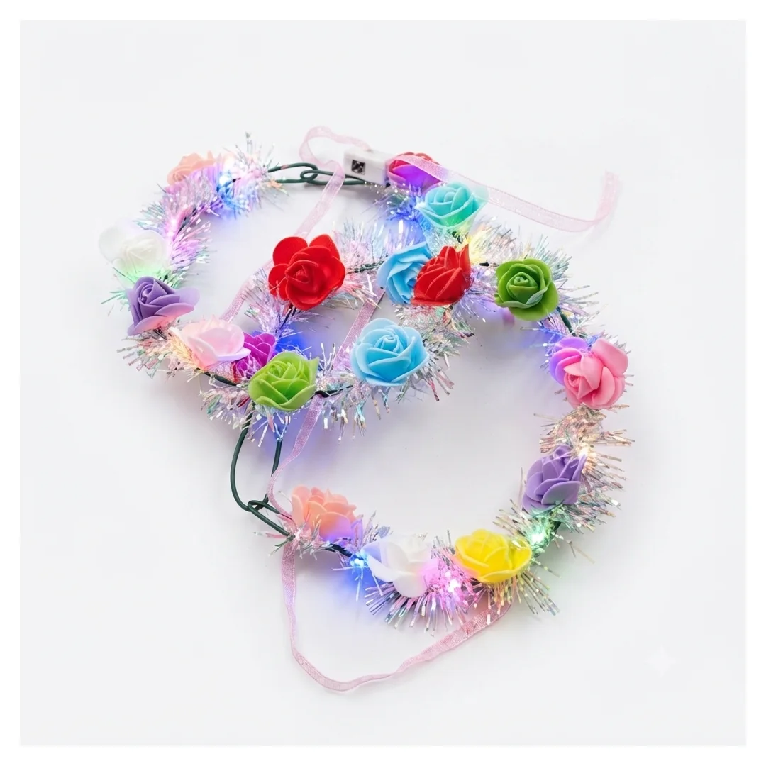 Vinchas de flores con luz x10